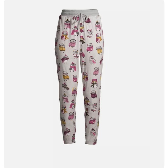 Womens Secret Treasures Sleep Jogger Size S 4-6 Gray Owl Velour Super Soft New - Picture 1 of 6